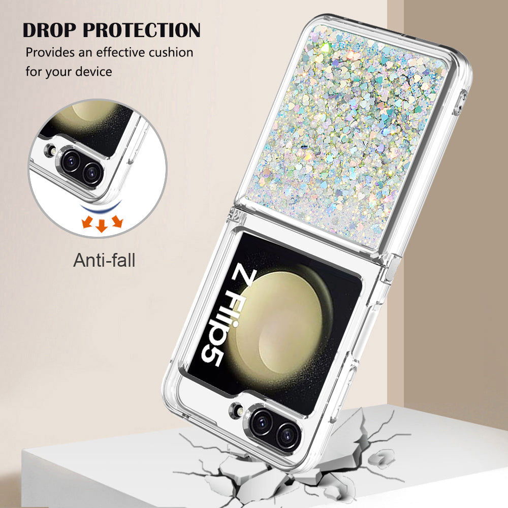 YB Quicksand Series-1 Liquid Phone Case for Samsung Galaxy Z Flip5 5G Floating Glitter Soft TPU Protective Cover YB Quicksand Series-1 Liquid Phone Case for Samsung Galaxy Z Flip5 5G Floating Glitter Soft TPU Protective Cover